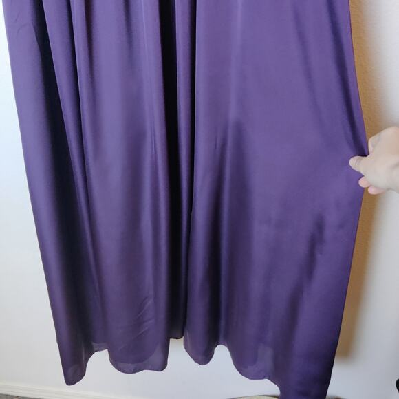 White by Vera Wang Plum Purple Halter Neck Bow Maxi Bridesmaid Prom Dress 2 - Picture 5 of 15